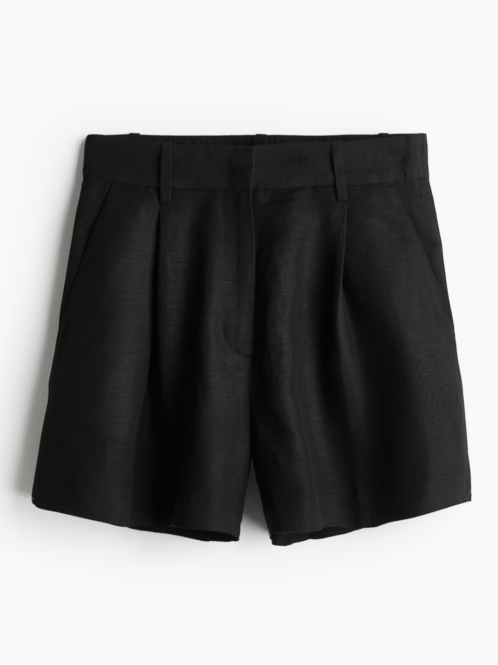 H&M Women's Black Flat-Front Tailored Shorts